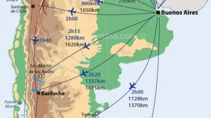 carte des vols et des distances en Argentine