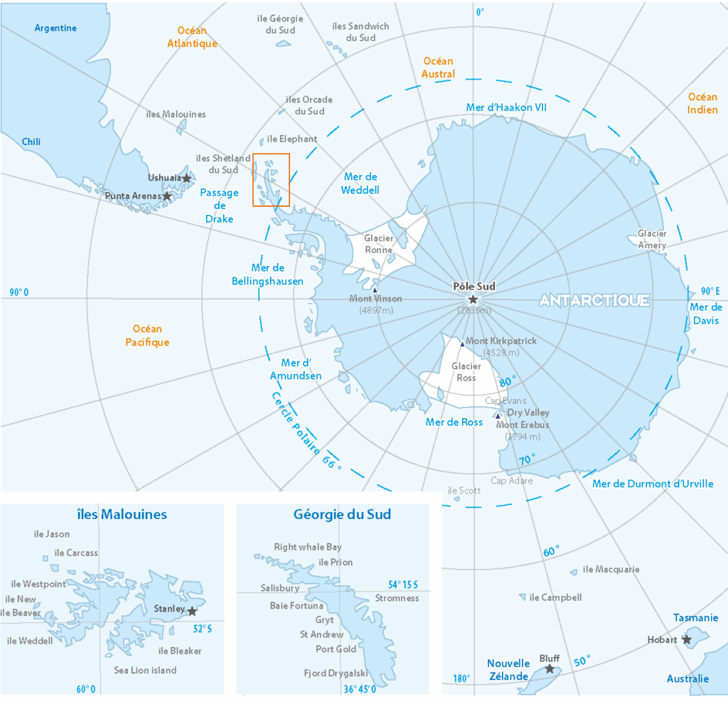 carte antarctique