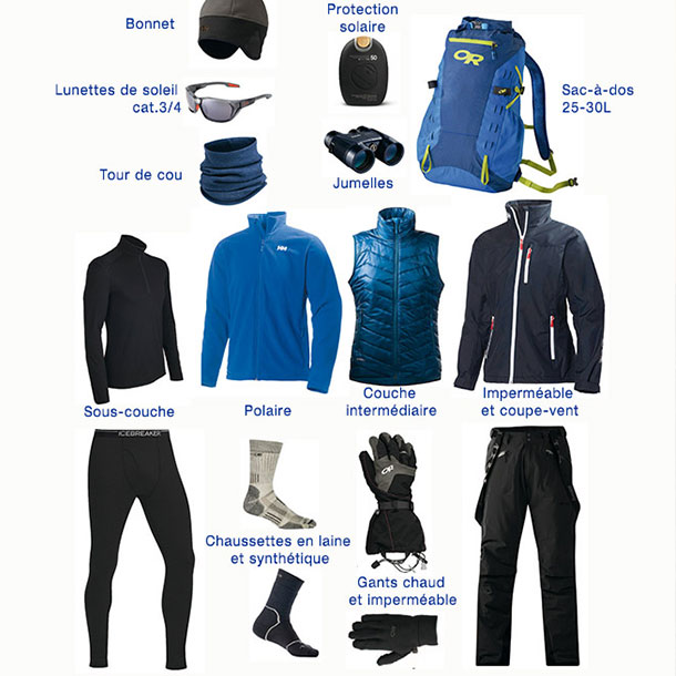 l'équipement personnel à emporter pour aller en Antarctique