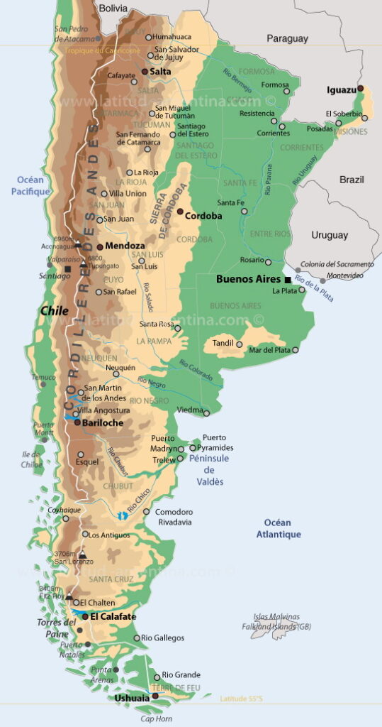 carte de l'Argentine
