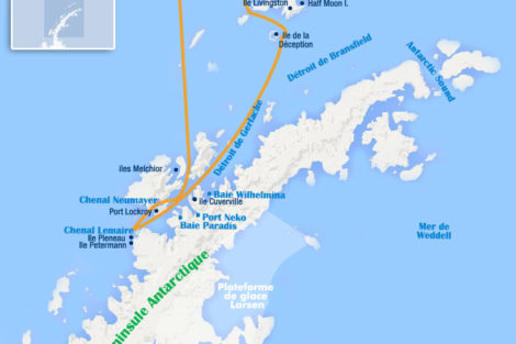 itinéraire croisière antarctique