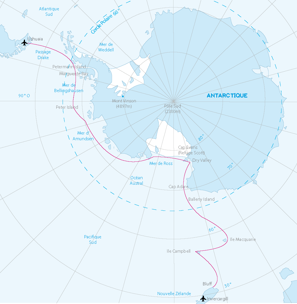 carte antarctique mer de Ross