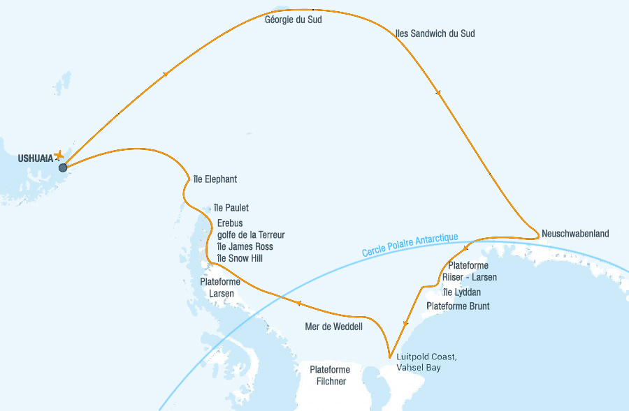 Mer de Weddell, Géorgie et iles Sandwich du Sud