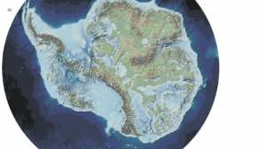 carte de l'antarctique sans la glace bedmap3