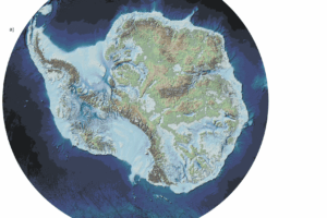 carte de l'antarctique sans la glace bedmap3